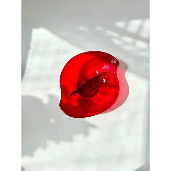 MCM Epic Viking Glass Co. Divided Ruby Red Dish - Picture 3 of 9